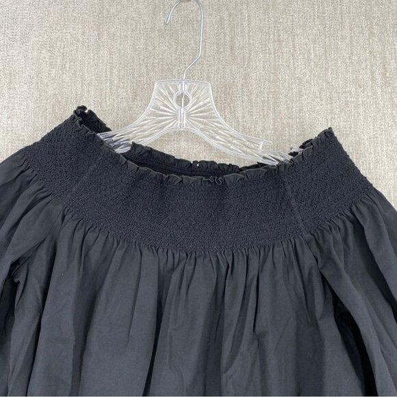 Theory Top Womens Small‎ Black Off Shoulder Babydoll Blouse Long Sleeve - Picture 6 of 10